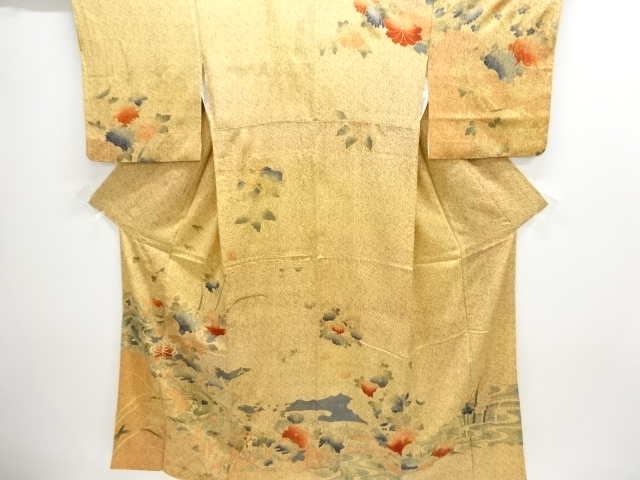 JAPANESE KIMONO / ANTIQUE KIMONO / TAISHO ROMAN STYLE / EMBROIDERY / FLOWER & BIRD